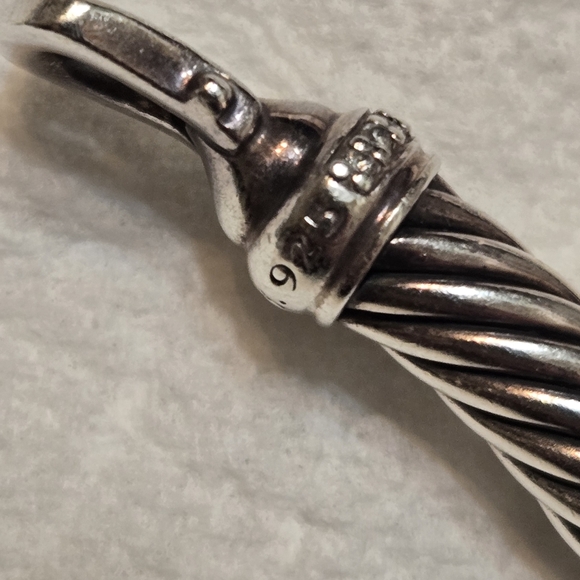 David Yurman Twisted Silver Bangle - Picture 7 of 8